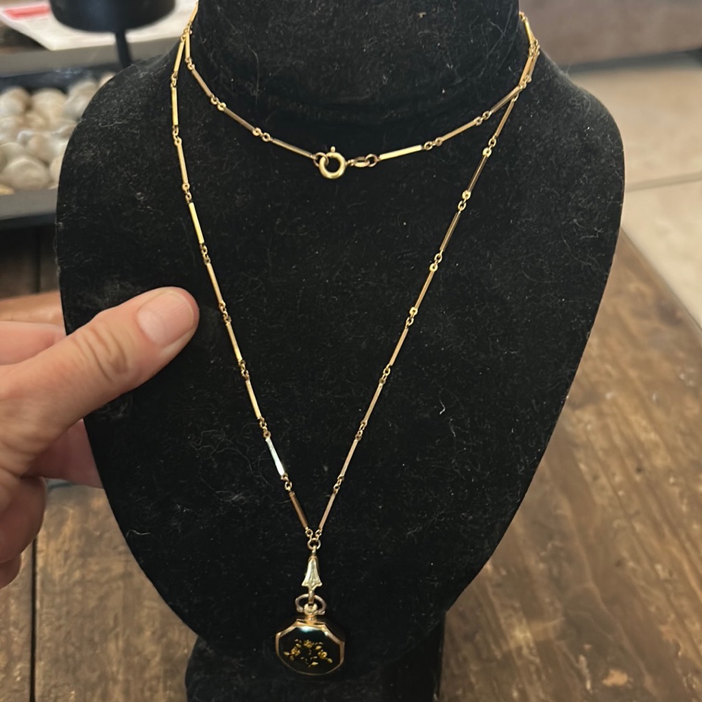 Bucherer Vintage Watch Necklace Gold Tone